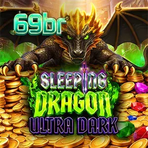 Cena gótica de um dragão guardando tesouros no caça-níqueis Sleeping Dragon Ultra Dark